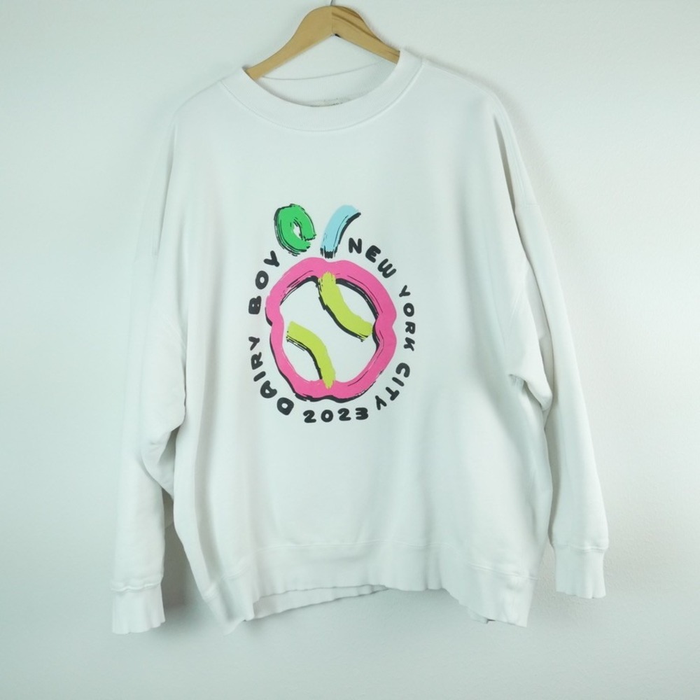 Dairy Boy New York City 2023 Tennis Apple Cotton Sweatshirt XL Crewneck Pullover